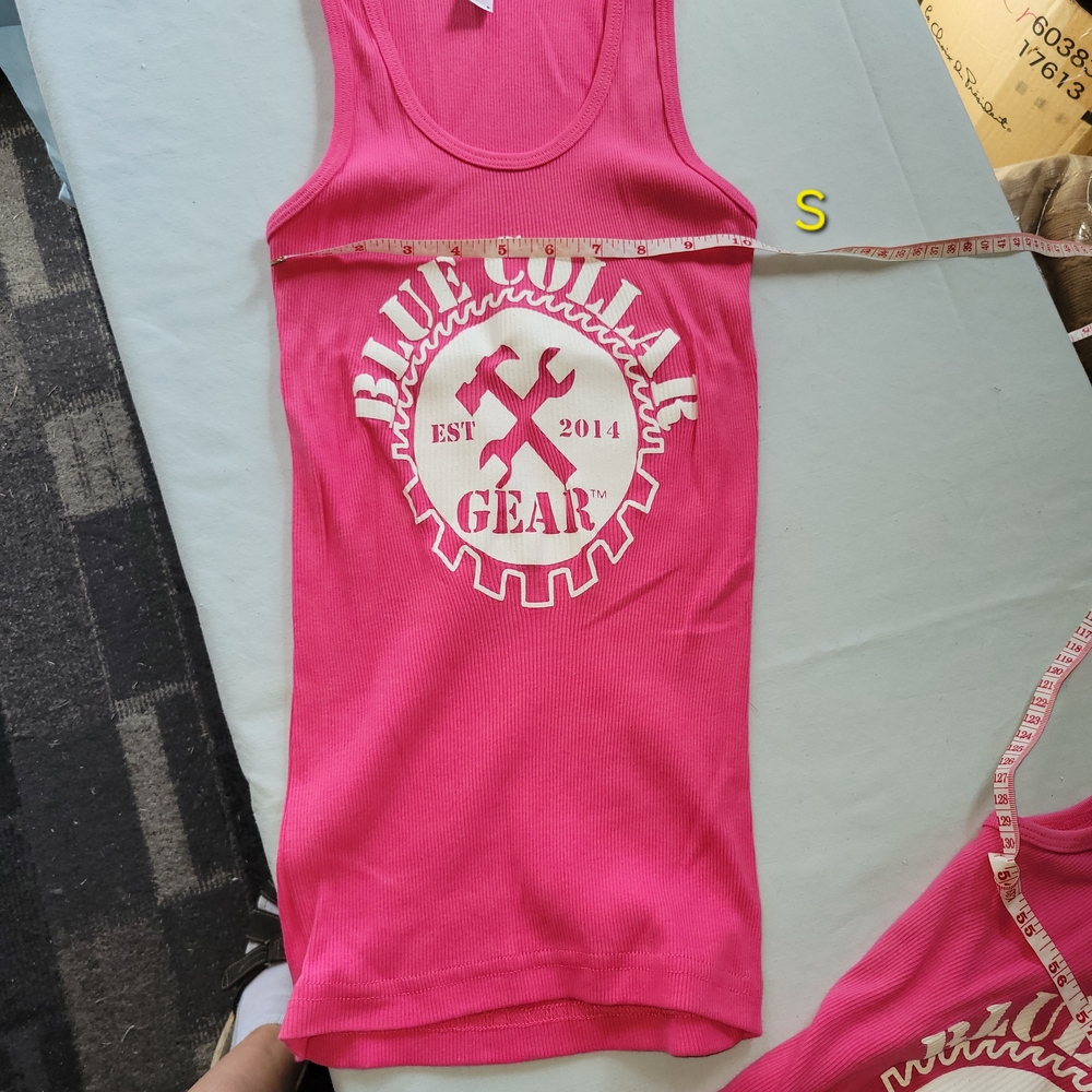 Pink Juinor Fit Rib Tank Top Size Small Medium